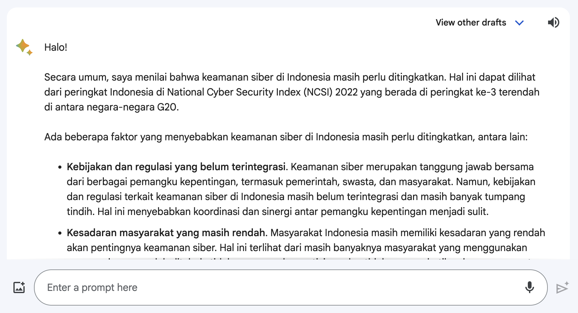 Saya Bertanya Pada Bard Mengenai Keamanan Siber Di Indonesia Kamsib Indonesia